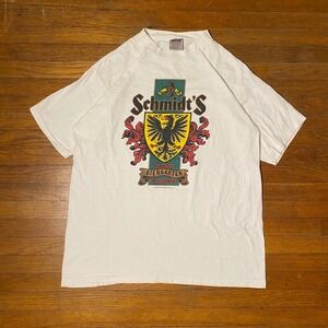 1989 Schmidts Frankfurt Biergarten Deutschland T Shirt L Beer Graphic Tee